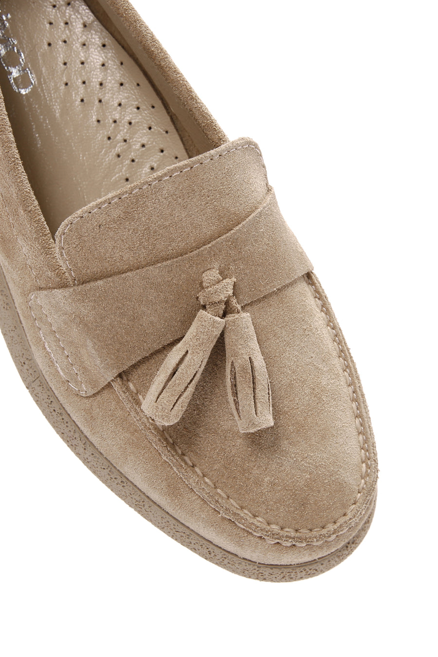 Kadın Bej Süet Deri Comfort Loafer