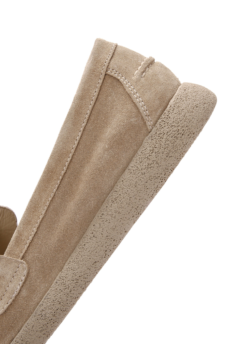 Kadın Bej Süet Deri Comfort Loafer