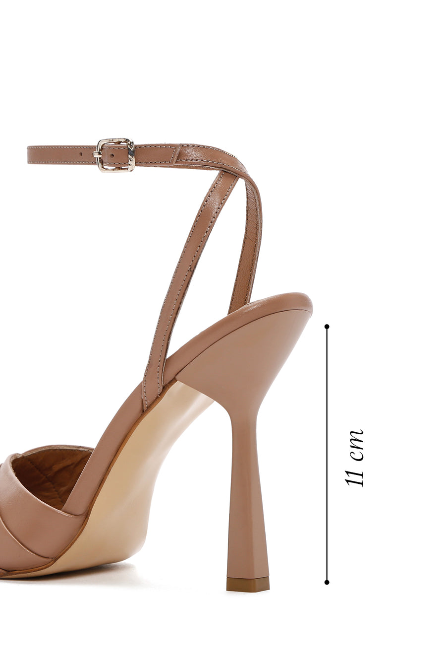 Women's Pink Ankle Strap Thin Heeled Leather Sandals