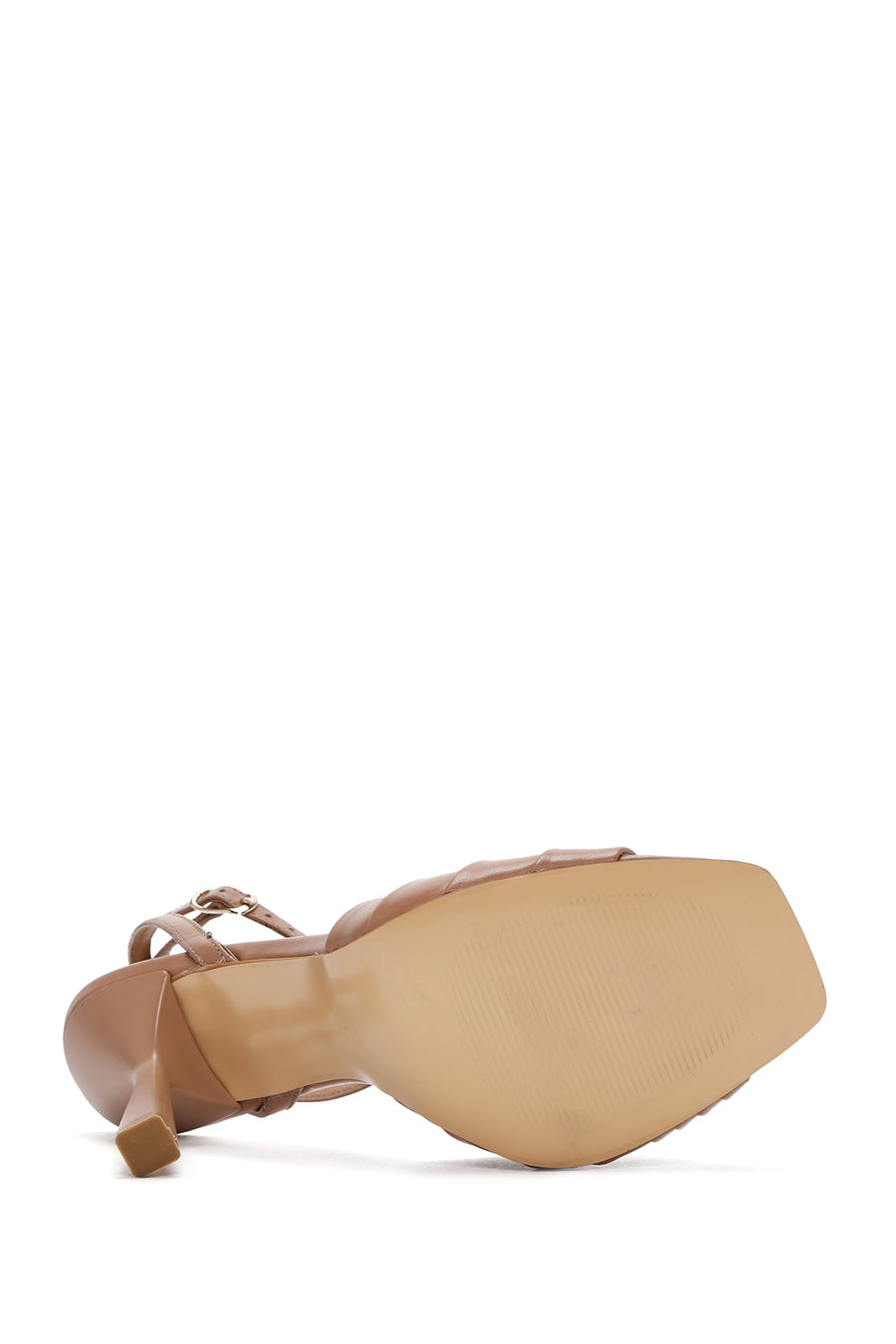 Women's Pink Ankle Strap Thin Heeled Leather Sandals