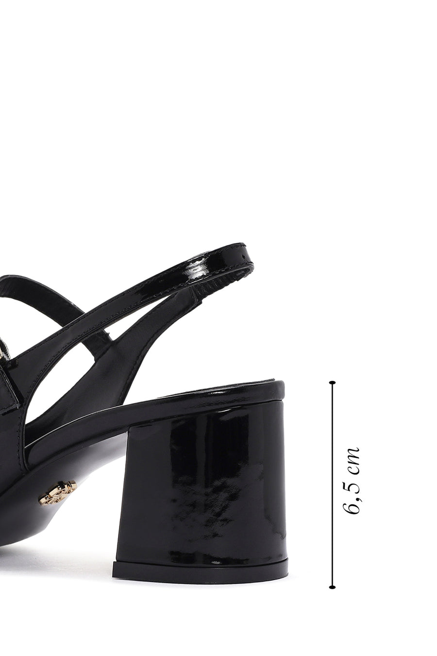 Women's Black Open Back Strappy Heels Patent Leather Stiletto