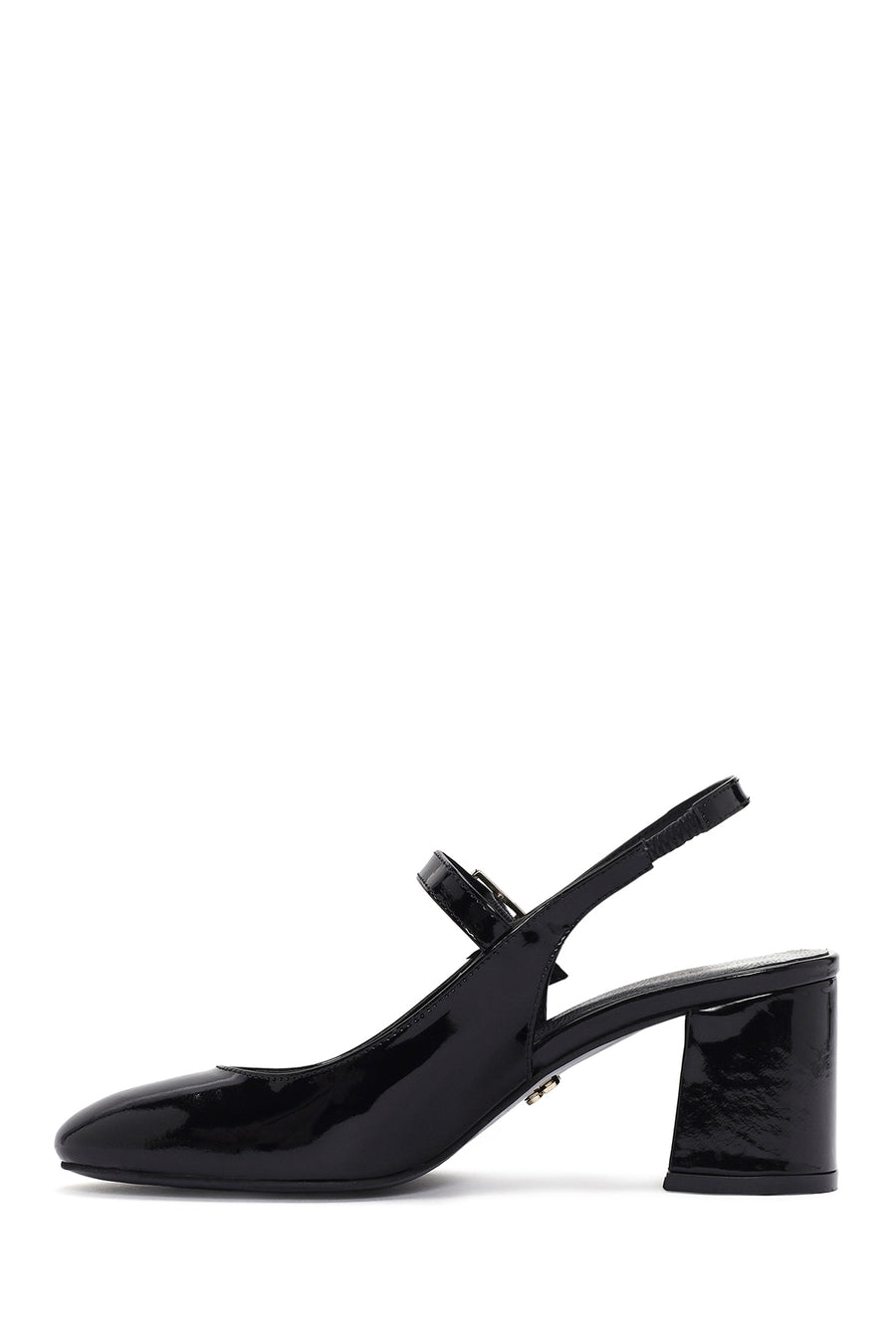 Women's Black Open Back Strappy Heels Patent Leather Stiletto