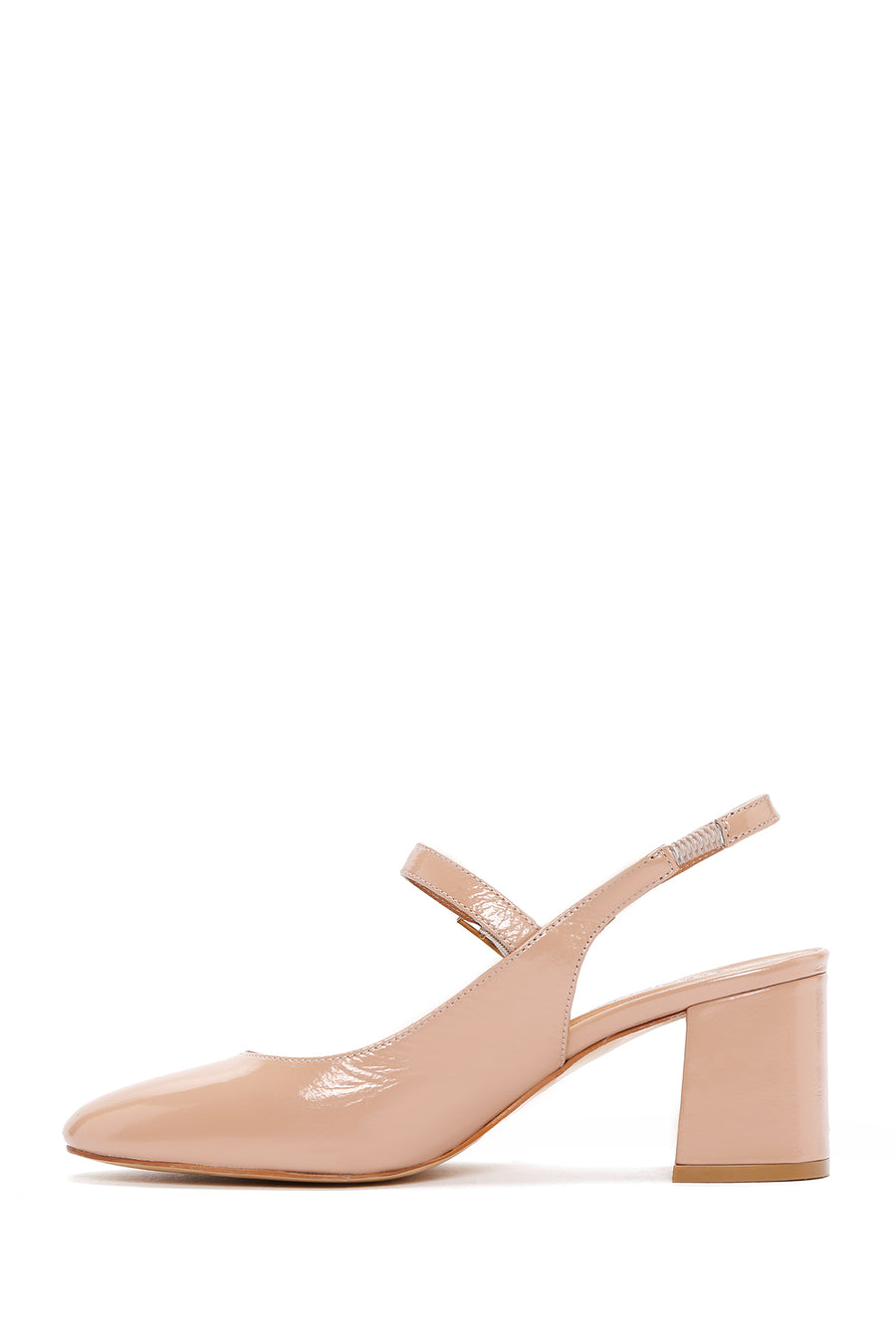 Women's Beige Open Back Strappy Heels Patent Leather Stiletto