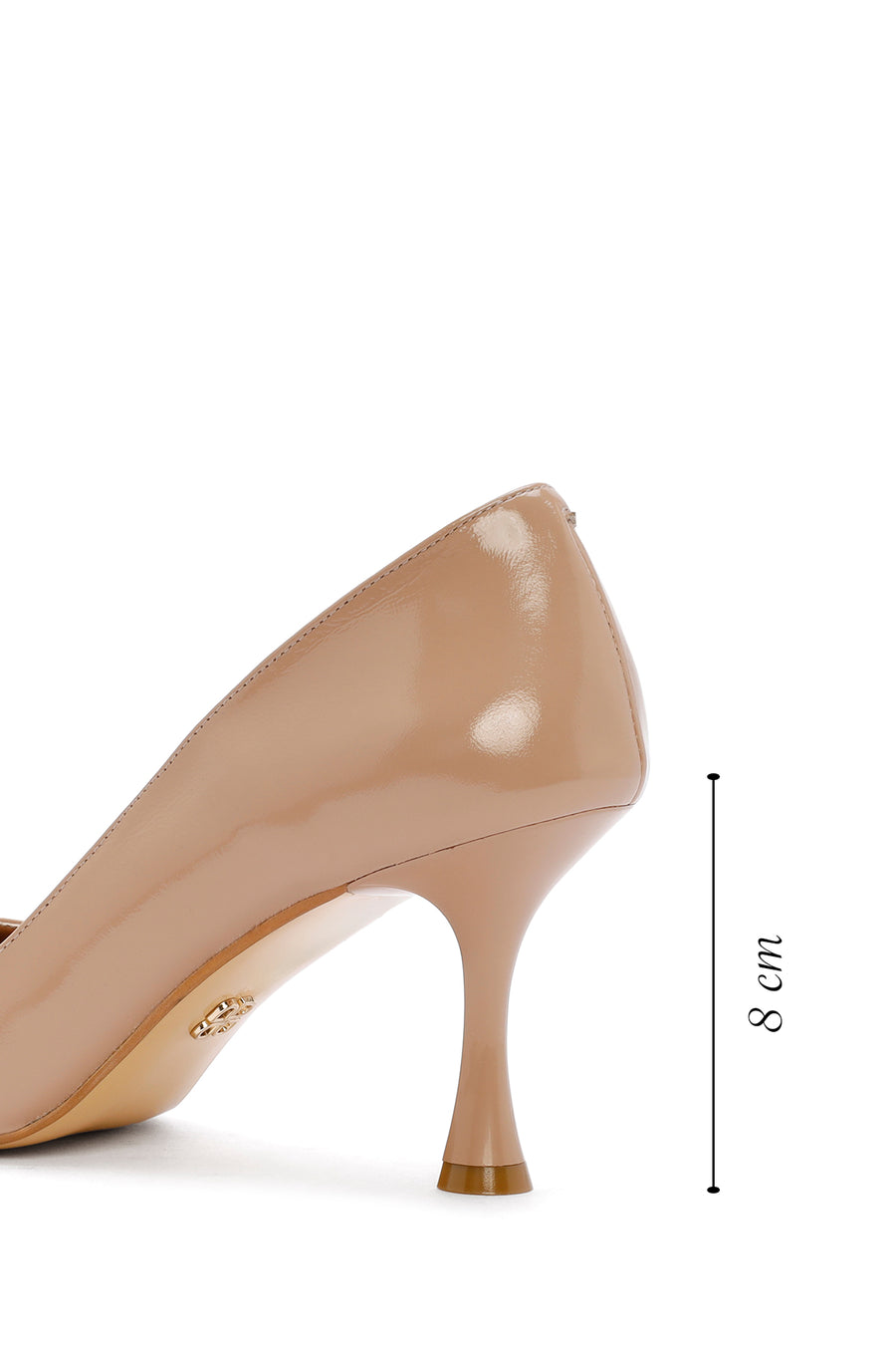 Women's Beige Thin Heeled Patent Leather Stiletto