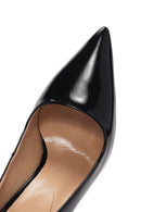 Kadın Siyah İnce Topuklu Rugan Deri Stiletto | Derimod