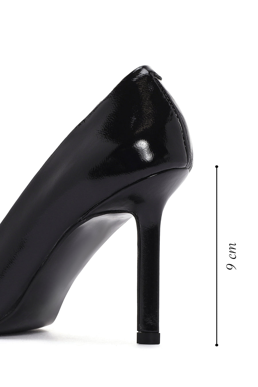 Kadın Siyah İnce Topuklu Rugan Deri Stiletto