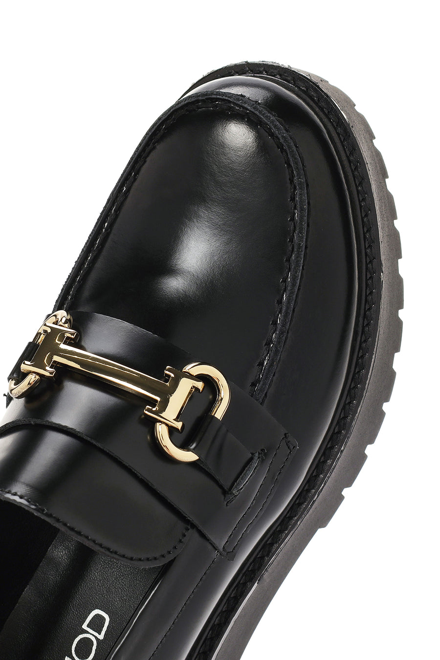Kadın Siyah Kalın Tabanlı Deri Maskülen Loafer