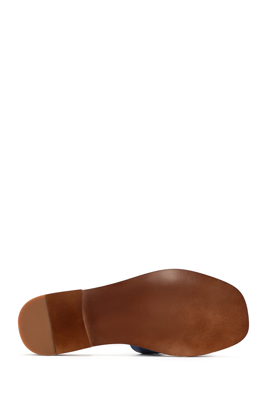 Women's Blue Patterned Leather Slippers