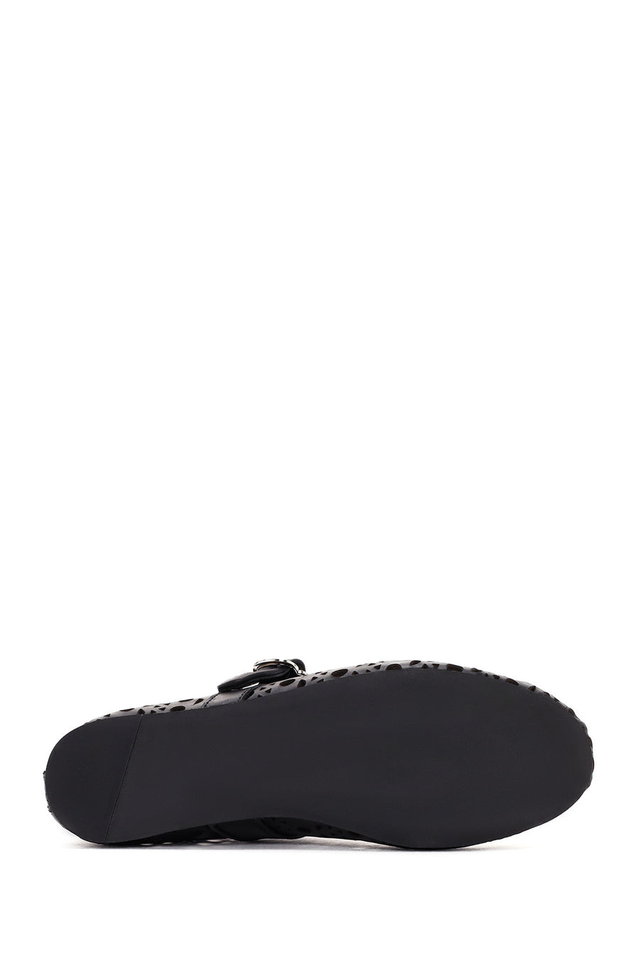 Women's Black Banded Leather Ballerinas