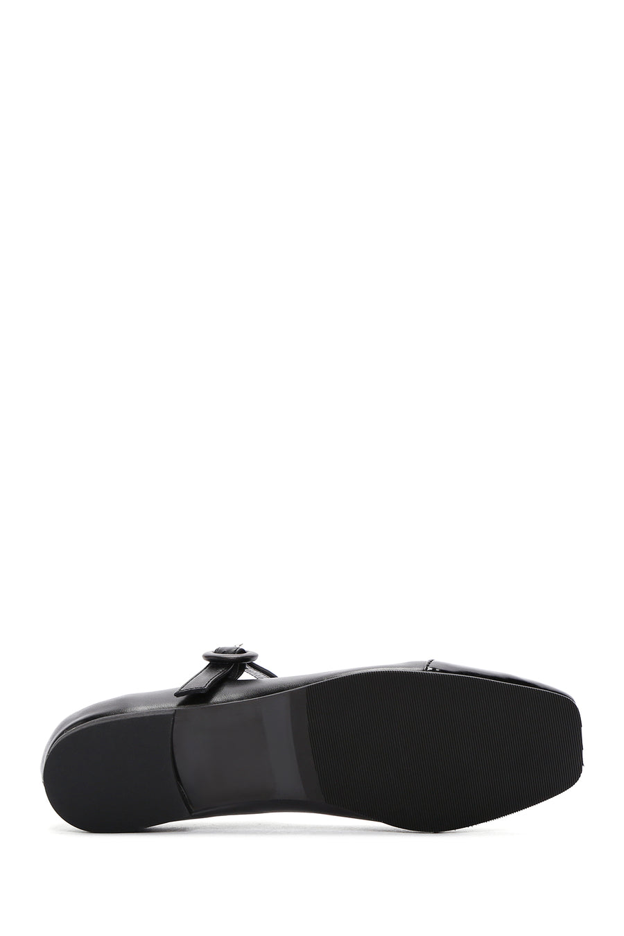 Women's Black Banded Leather Ballerinas