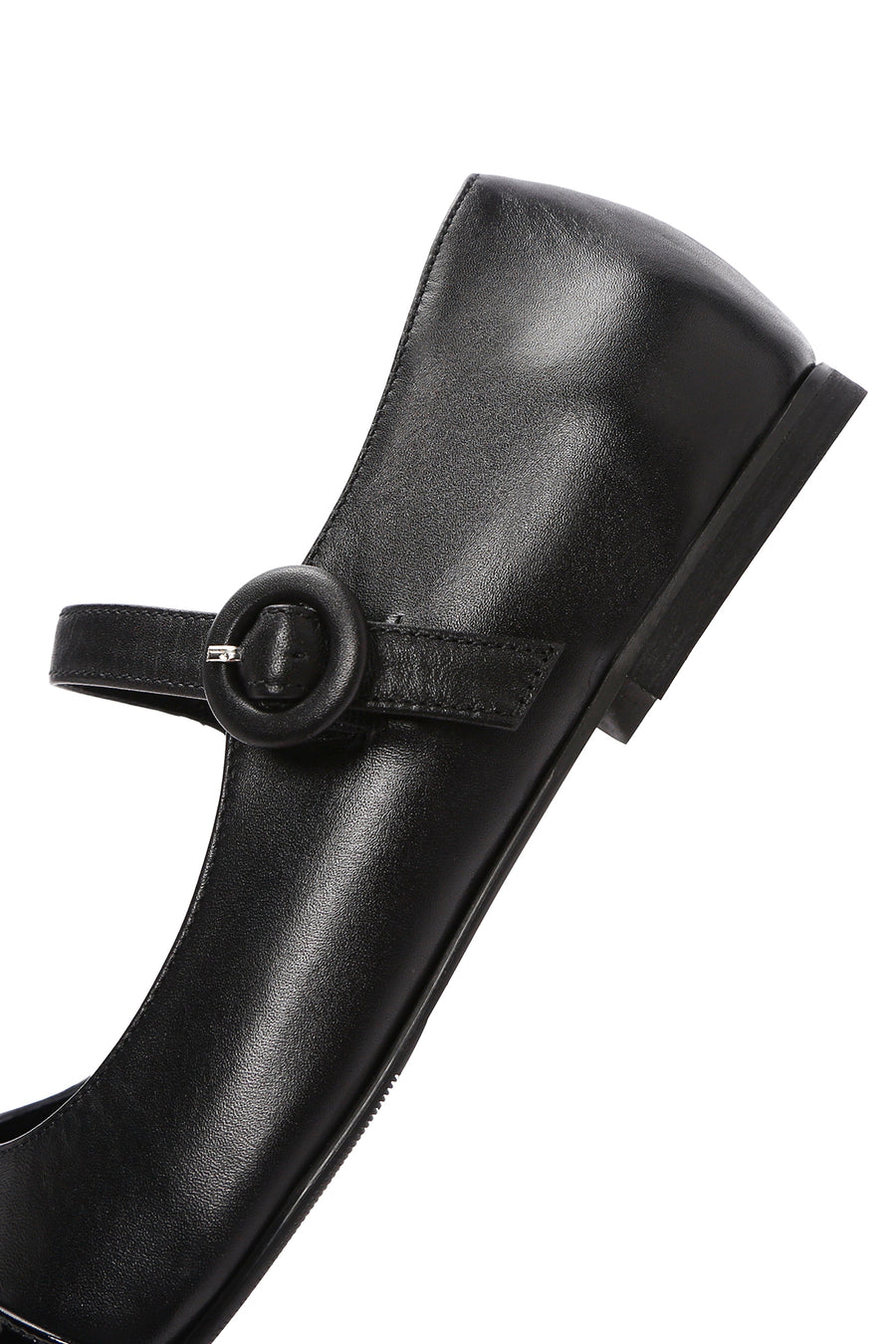 Women's Black Banded Leather Ballerinas