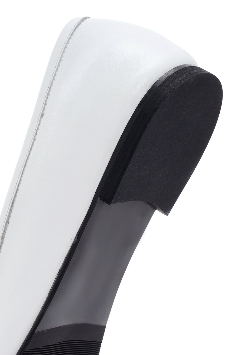 Women's White Leather Ballerinas