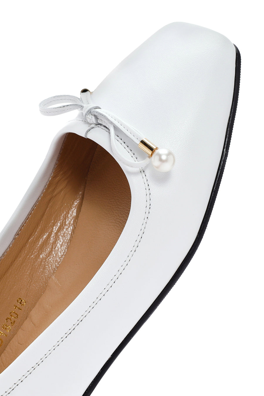 Women's White Leather Ballerinas