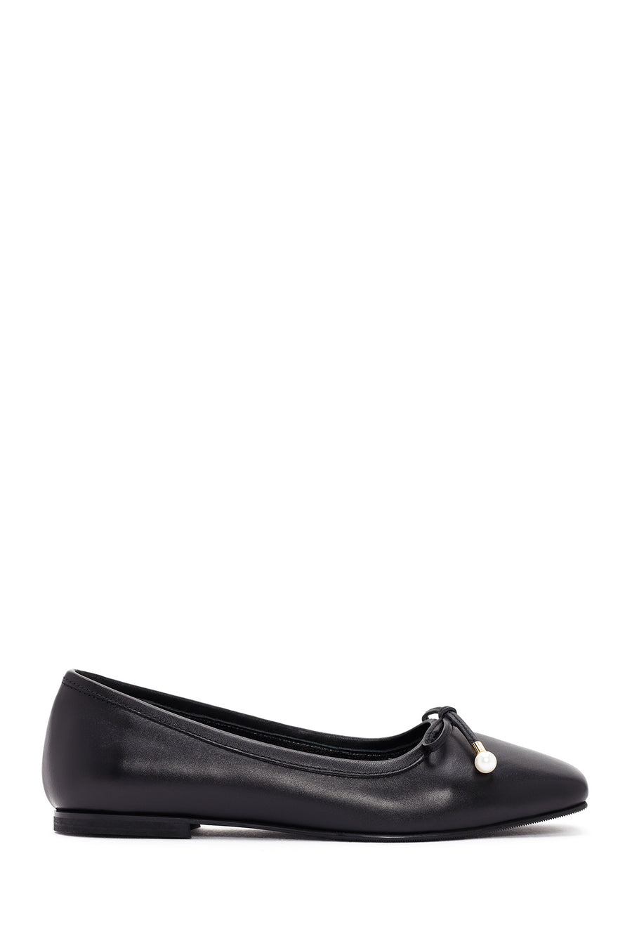 Women's Black Leather Ballerinas 24SFD182018 | Derimod