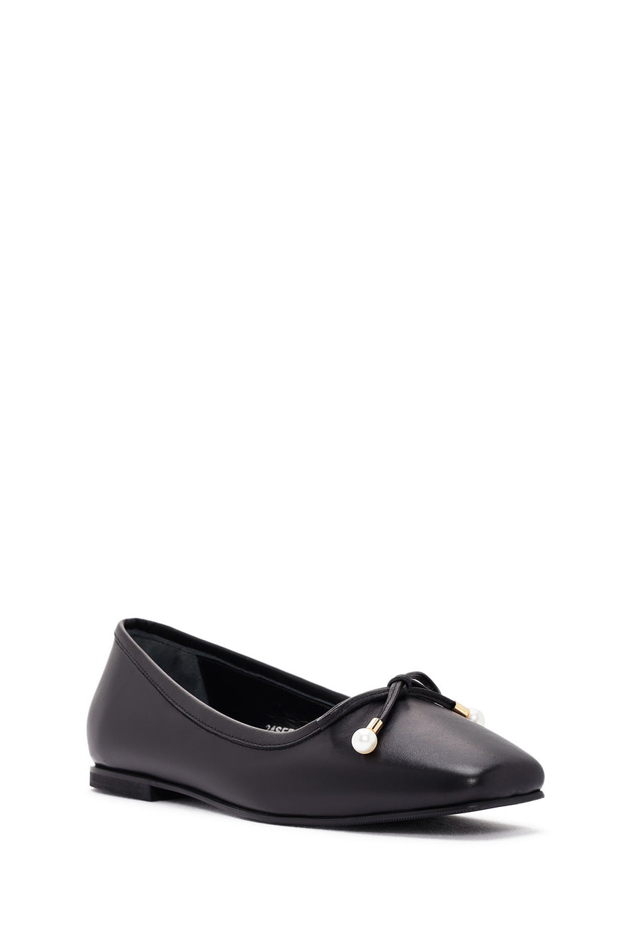 Women's Black Leather Ballerinas