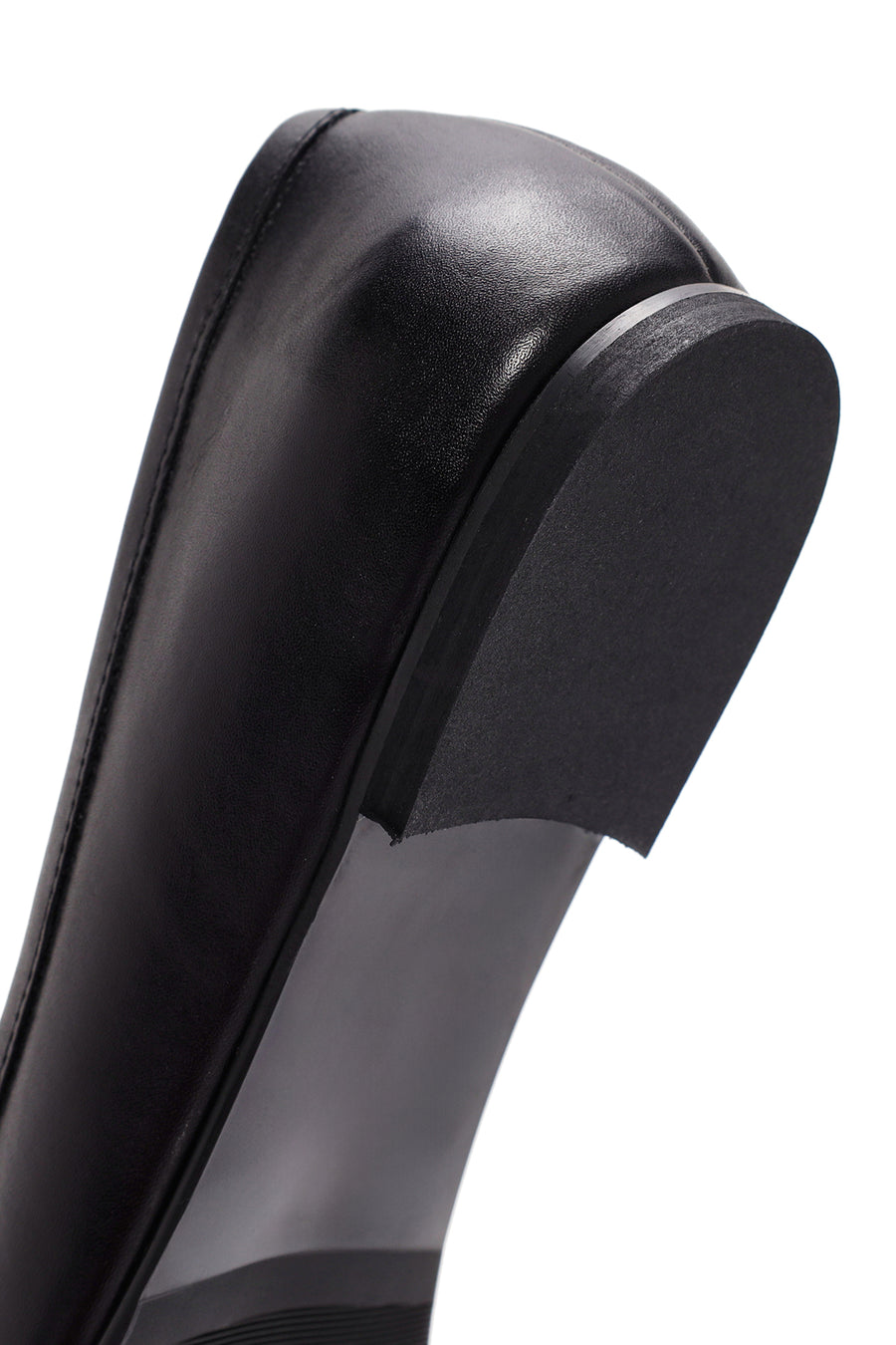 Women's Black Leather Ballerinas