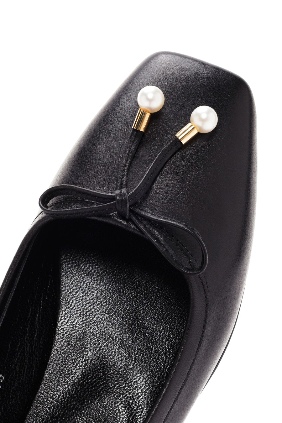 Women's Black Leather Ballerinas
