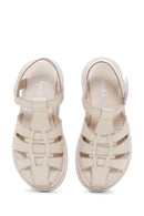 Women's Beige Ankle Strap Leather Sandals | Derimod