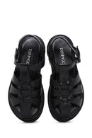 Kadın Siyah Bilekten Bantlı Deri Sandalet | Derimod