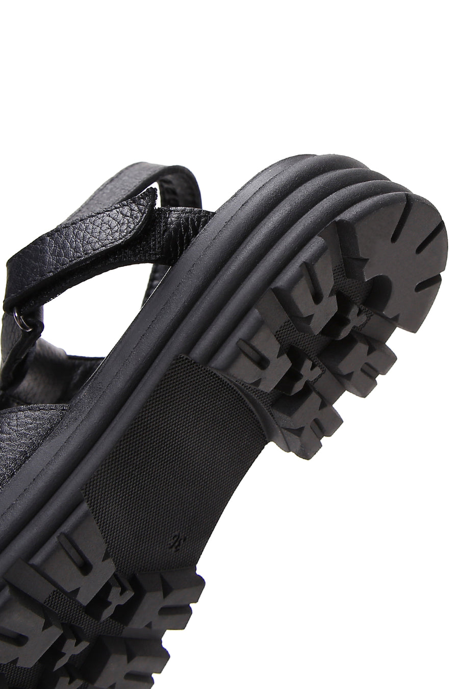 Women's Black Ankle Strap Leather Sandals