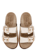 Kadın Altın Tokalı Deri Terlik | Derimod