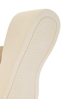 Kadın Bej Kalın Tabanlı Süet Deri Terlik | Derimod