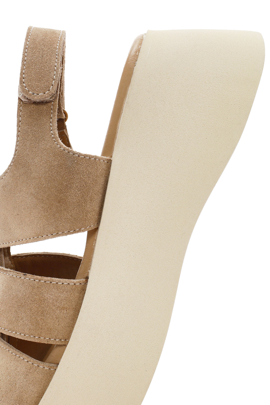 Women's Brown Thick Soled Suede Leather Sandals