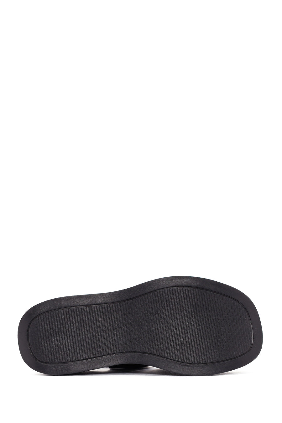 Women's Black Thick-Sole Leather Sandals
