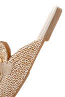 Kadın Bej Hasır Deri Terlik | Derimod