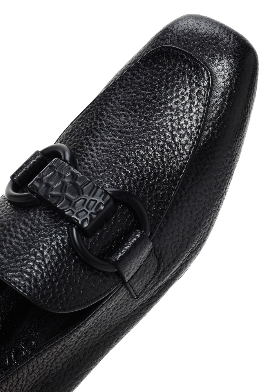 Kadın Siyah Deri Maskülen Loafer