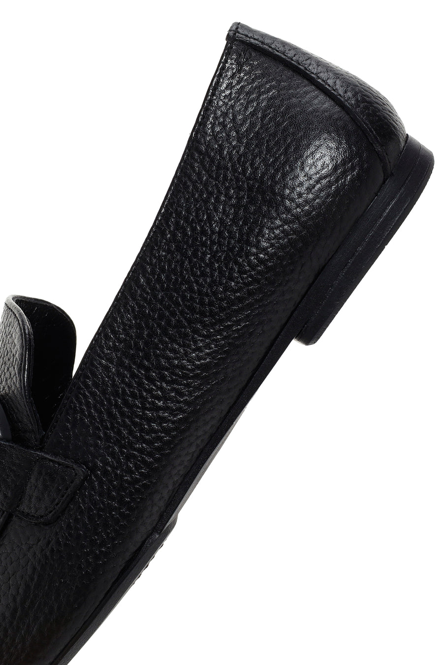 Kadın Siyah Deri Maskülen Loafer