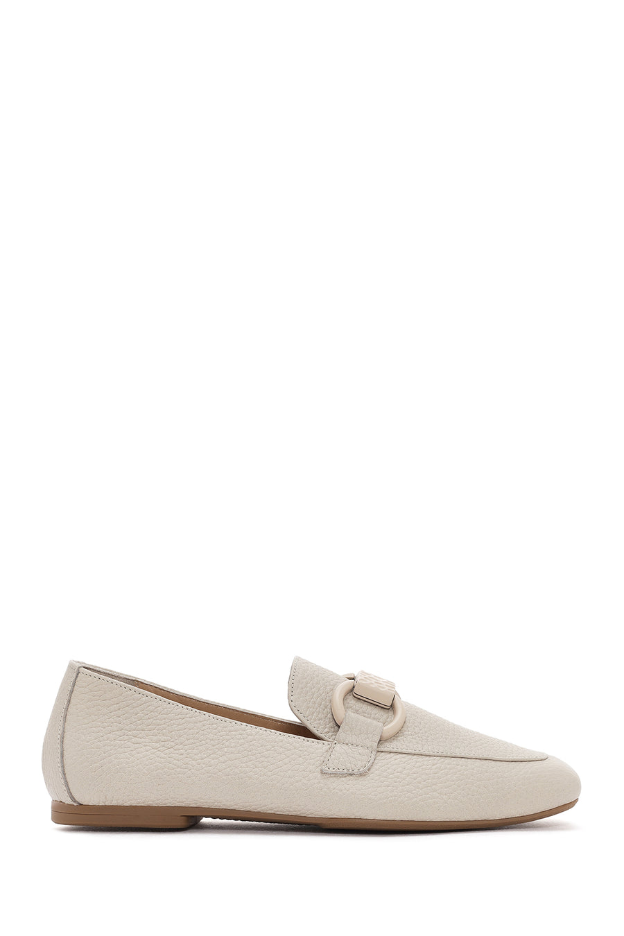 Kadın Krem Deri Maskülen Loafer 24SFD2020FT | Derimod