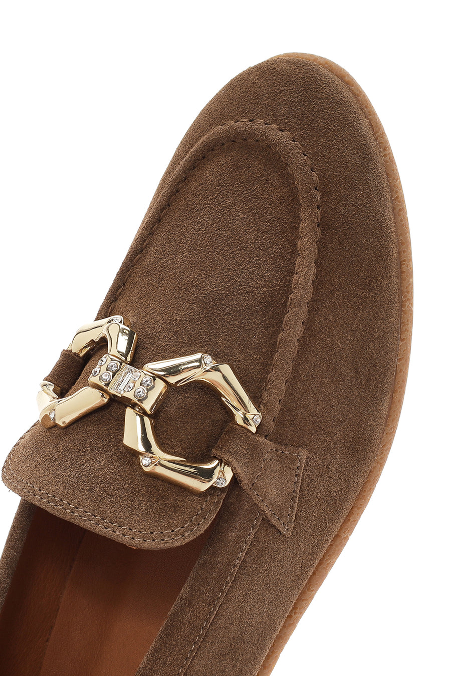 Kadın Taba Süet Deri Maskülen Loafer