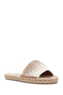 Women's Beige Straw Sole Knitted Espadrille Slippers | Derimod