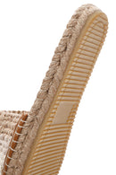 Women's Beige Straw Sole Knitted Espadrille Slippers | Derimod