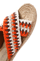 Women's Orange Knitted Espadrille Slippers | Derimod