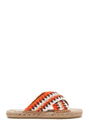 Women's Orange Knitted Espadrille Slippers | Derimod