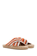 Women's Orange Knitted Espadrille Slippers | Derimod