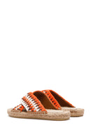 Women's Orange Knitted Espadrille Slippers | Derimod