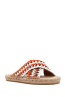 Women's Orange Knitted Espadrille Slippers | Derimod