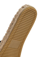 Women's Black Knitted Leather Espadrille Slippers | Derimod