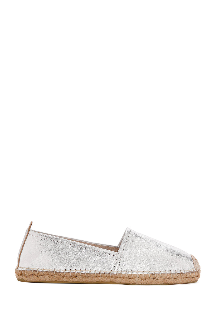 Women's Silver Leather Espadrille