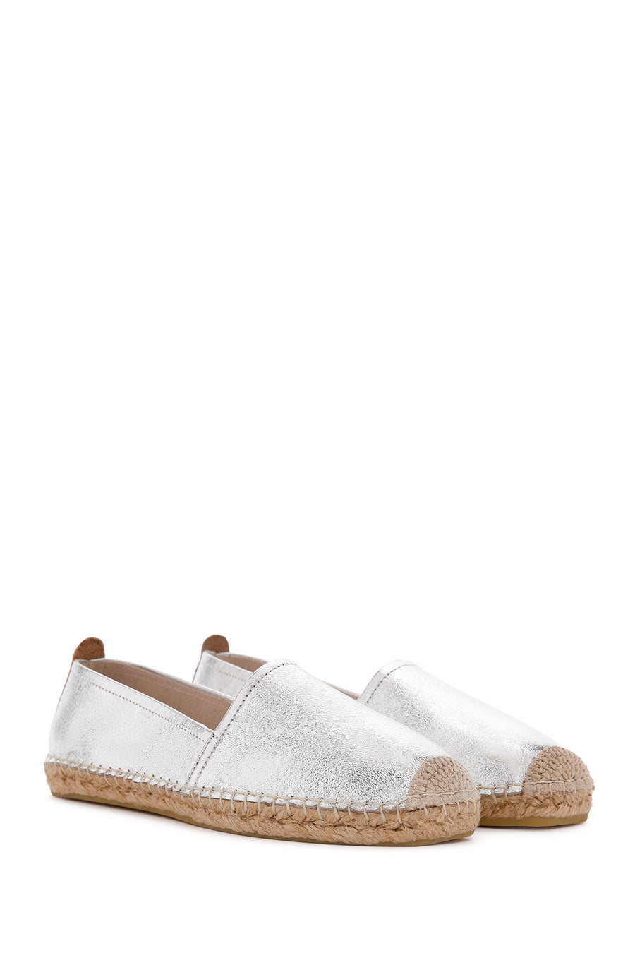Women's Silver Leather Espadrille
