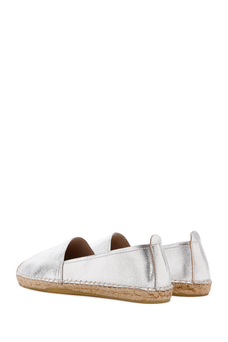Women's Silver Leather Espadrille