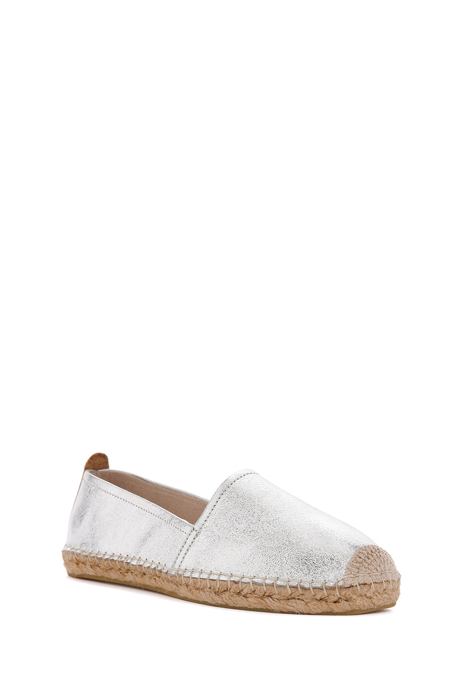 Women's Silver Leather Espadrille