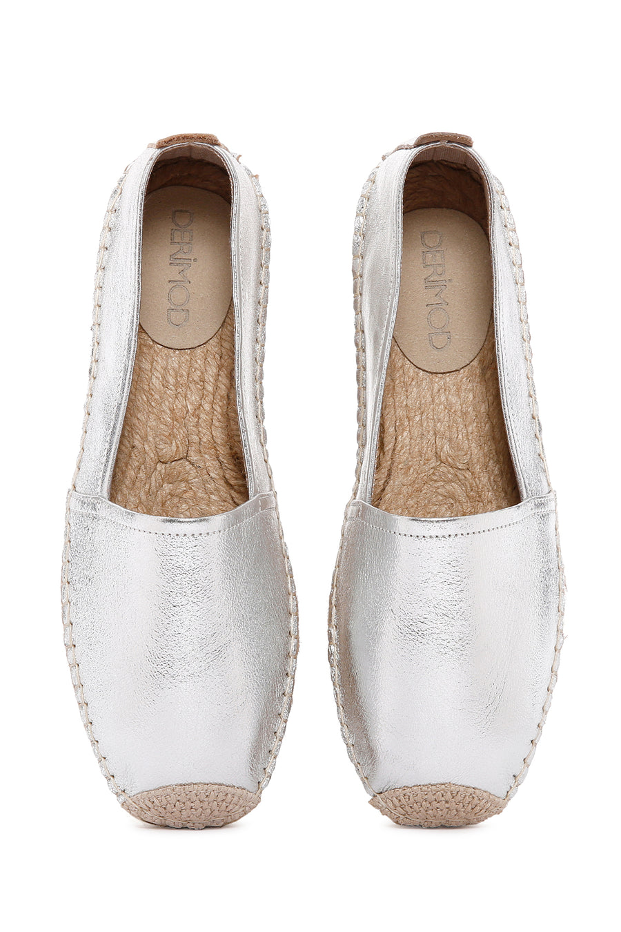 Women's Silver Leather Espadrille