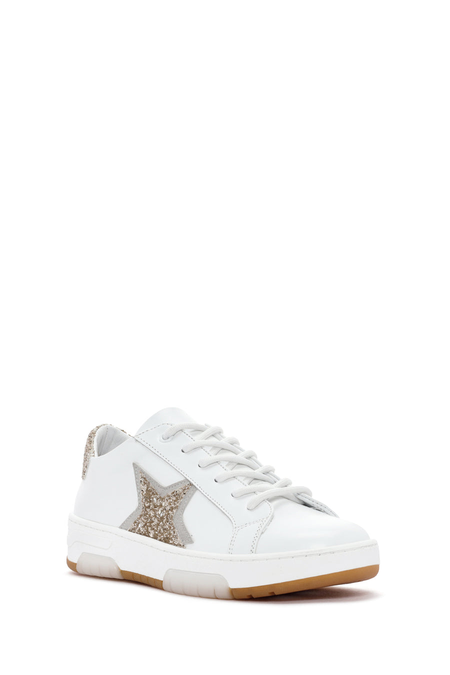 Kadın Beyaz Bağcıklı Deri Sneaker
