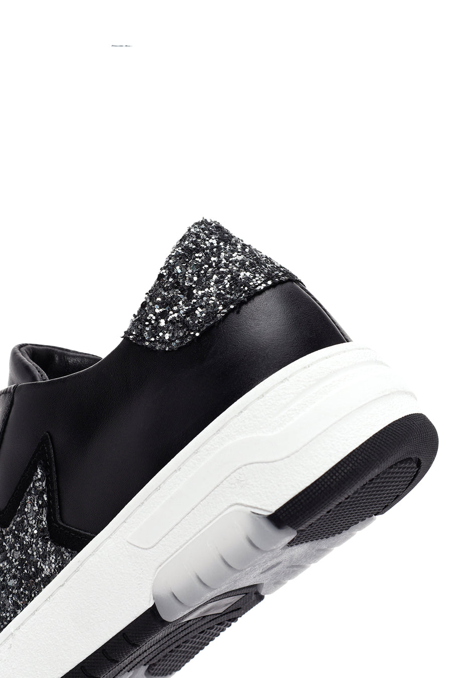Kadın Siyah Bağcıklı Deri Sneaker