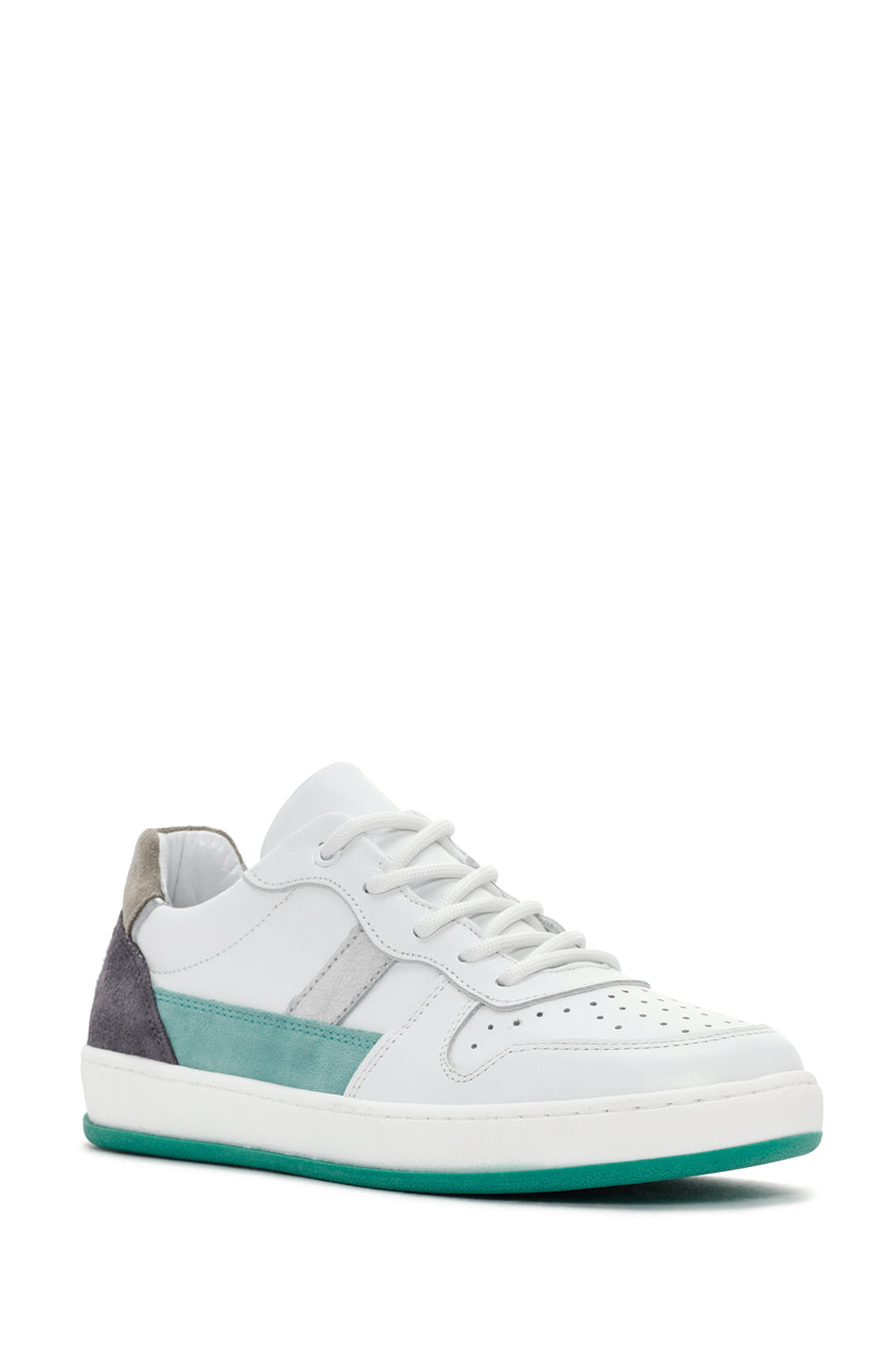 Kadın Beyaz Bağcıklı Deri Sneaker