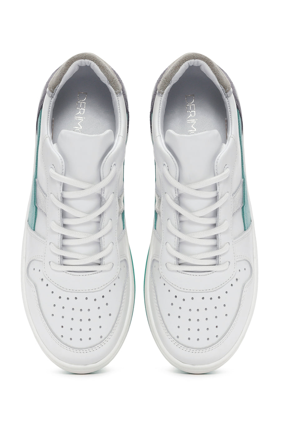 Kadın Beyaz Bağcıklı Deri Sneaker